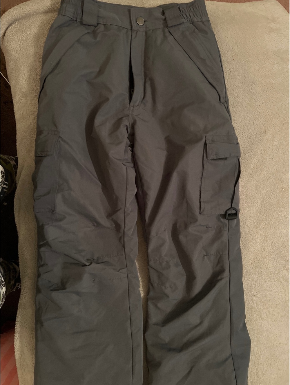 Youth Sportcaster Gray Cargo Snow Pants Size M (12/14)
